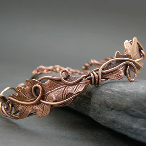 ARTWORK MAESTRO AWMBR0022 Pulsera Magnética de Cobre para la Salud, Diseño Moderno Trenzado, Juego de Anillos de Cobre, Hecho a Mano, Estilo Antiguo Tradicional - Product Image 1