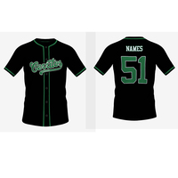 Chemise de baseball formelle à manches courtes, entièrement boutonnée, en tricot sublimé, design personnalisé, 100 % polyester, séchage rapide et respirante