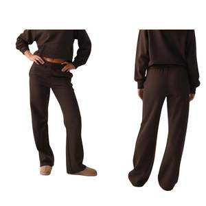 กางเกงวอร์มขายดีสำหรับผู้หญิง เอวสูง ขากว้าง สวมใส่สบาย ทรงหลวม กางเกงลำลอง รับทำโลโก้ ขายส่ง - Product Image 1