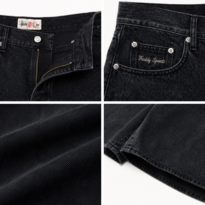 Shorts en jean noir pour homme, coupe ample, style streetwear, décontracté, en coton délavé, hip-hop, été, grandes tailles - Product Image 4