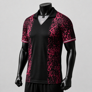 Maillot de football personnalisé pour homme, noir et rose, sublimation, uniforme d'équipe, fabricant de vêtements de sport OEM ODM, marque privée - Product Image 4