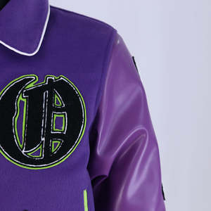 Veste d'hiver tendance Byron Collar, nouveau design patchwork streetwear, best-seller, personnalisable, broderie chenille, veste varsity - Product Image 5