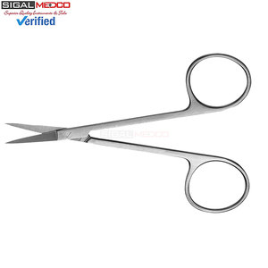 กรรไกรตัดเส้นเลือดแบบตรง 11.5 ซม. / 4.5 นิ้ว สแตนเลสสตีล เครื่องมือผ่าตัดขนาดเล็กแบบแมนนวล ความแม่นยำสูง ได้รับการรับรองมาตรฐาน CE - Product Image 2