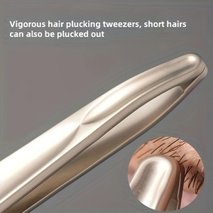 Pinzas Modernas de Acero Inoxidable con Punta Redonda para Cejas, Diseño Duradero para una Depilación Ultra Precisa y una Experiencia de Depilación Suave - Product Image 6
