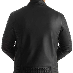 Chaqueta de Motociclista de Cuero PU Negra para Hombre, Cuello Alto, Estilo Moto Biker - Product Image 2