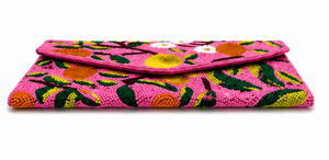 Hand-Beaded Floral Clutch Bag – <b>Pink</b> Envelope Wallet with Vibrant Embroidery, Statement Evening <b>Purse</b>, Handmade Boho Accessory - Product Image 5