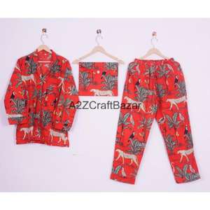 ชุดนอนผู้หญิงขายส่ง ชุดนอนผ้าโมดอล ชุดนอนและชุดลำลอง ชุดนอนผ้าฝ้ายสั่งทำพิเศษ แขนยาว เนื้อผ้านุ่ม - Product Image 1