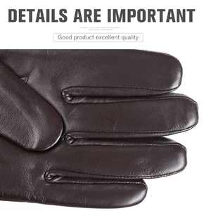 Gants de mode en cuir véritable pour l'hiver, compatibles avec les écrans tactiles, imperméables, respirants, design personnalisé, élégants, pour hommes et femmes - Product Image 3