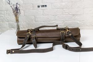 Rouleau de couteau en cuir personnalisé gratuit pour 3-14 couteaux cadeau pour le cuisinier sac de qualité supérieure cadeau gourmand LKR-0099 - Product Image 3