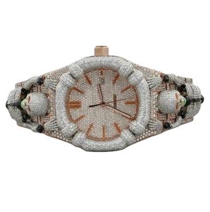 Reloj de pulsera de moda con diseño de calavera personalizado, cuarzo y diamantes de moissanita cuadrados, bicolor, elegante, para compra al por mayor, estilo antiguo del Reino Unido - Product Image 1