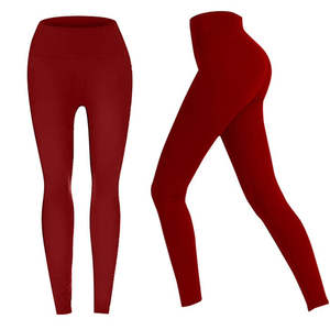 Leggings de Yoga de Cintura Alta para Mujer, Sólidos, de Algodón/Fibra de Bambú, Transpirables, con Cintura Elástica - Product Image 3