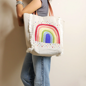 Sacs fourre-tout arc-en-ciel élégants, sac au design coloré pour filles par Whimsy Art Craft - Product Image 4