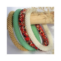 Bracelets en rouleau népal de haute qualité Bracelets perlés de couleur unie pour enfants en forme de boule pour les anniversaires