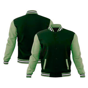 Men's Winter Varsity <b>Jacket</b> Thick Breathable Polyester/Cotton Fabric Long Sleeve Stand Collar Single Button Solid Custom - Product Image 3