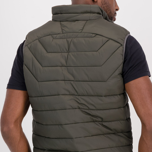 2026 Latest Wholesale High Quality Custom Made Mens Premium Eco-Friendly PU Leather Shell Polyester Filled Quilted Vest - Product Image 6