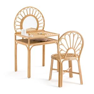 <b>Vanity</b> table with mirror and chair round rattan dressing make up tables great deal kids furniture - Product Image 3
