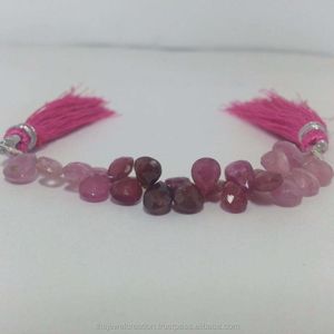 4mm 6mm Natural Ruby Faceted Pear Briolette Gemstone <b>Beads</b> Strand From Wholesale Manufacturer at Dealer Price Order Now Alibaba - Product Image 1
