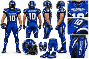 Custom American Football Uniform Set Mens <b>Padded</b> Jersey <b>Pants</b> Sublimation Sportswear Team Football Uniform Custom Blue Design - Product Image 5