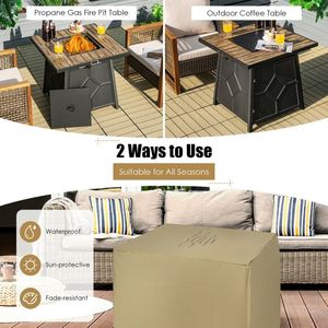 Tavolo con Braciere a Gas Propano da 40.000 BTU, 28 Pollici, con Copertura, Arredo da Esterno Riscaldabile e Resistente - Product Image 6