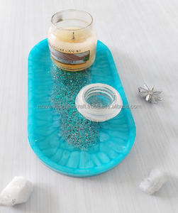 Plateau en résine de qualité supérieure Plateau en résine rectangulaire rond personnalisé Plateau de service à thé - Product Image 4