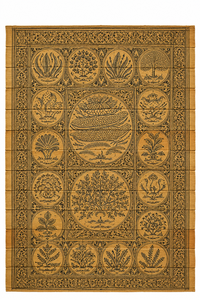 Tapisserie murale rectangulaire en coton Orissa imprimée style traditionnel décorative à suspendre toutes saisons pour salon intérieur - Product Image 2
