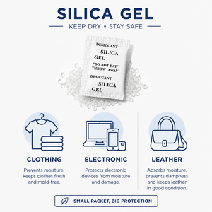 Perles de gel de silice déshydratantes, sachets absorbants l'humidité pour l'électronique, le cuir et le rangement des vêtements - Product Image 1