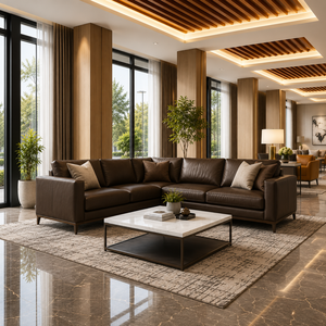 Juego de Sofás de Cuero Genuino Moderno, Sofá de Cuero de Lujo, Muebles para Sala de Estar, Hogar, Oficina, Villa y Espacios Comerciales - Product Image 1