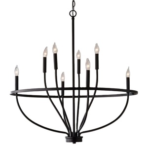 Lámpara de Techo Colgante de Metal Negro Estilo Candelabro Minimalista Moderno, Elegante para Sala de Estar, Comedor y Hoteles - Product Image 1