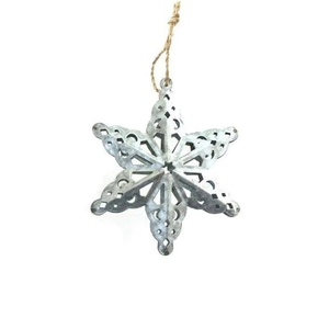 Ornement de Noël unique en métal à suspendre, en forme d'étoile, pour la décoration de l'arbre et les célébrations festives - Product Image 1