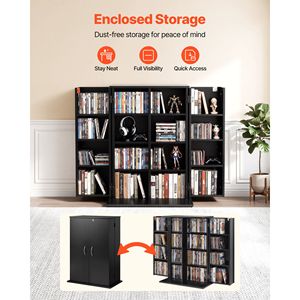Mueble de Almacenamiento Multimedia de 4 Niveles para DVD, CD y Libros, 24.02 X 14.49 X 33.31, Organizador para Sala de Estar - Product Image 2