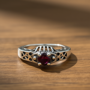 Fine <b>Garnet</b> <b>Ring</b> 3.6 Grams in Weight - Product Image 3