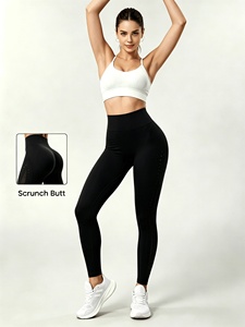 Leggings de yoga pour femmes, haute performance, sans coutures, respirants, taille élastique, dernière mode, couleur unie, strass, extensibles dans quatre directions - Product Image 2