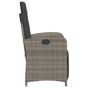 Silla de patio reclinable gris de ratán polivinílico con reposapiés - Product Image 5