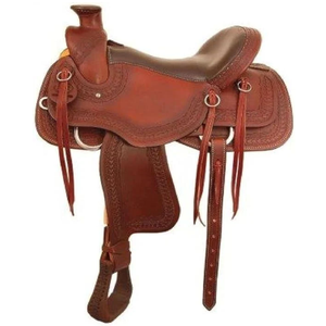 Selle de cheval en cuir de qualité supérieure pour le western |   Équipement d'équitation artisanal pour ranch, siège confortable et durable pour l'équitation cowboy - Product Image 3