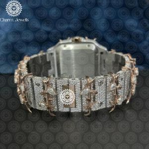 Reloj de Lujo para Hombre Charm, de Acero Inoxidable, Caja de 40 mm, Movimiento Mecánico, Fecha Automática, Detalles de Diamantes, Correa con Botón de Presión Oculto - Product Image 4