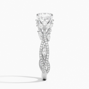 แหวน BOJ รุ่น 0138 ทรง Asscher Cut เงินแท้ 925 ประดับเพชรเม็ดเดี่ยวแบบ Luxe Secret Prong Setting น้ำหนัก 2 กะรัต สี D ความสะอาด VVS1 เพชรโมอิสซาไนต์ รับรองโดย GRA - Product Image 3