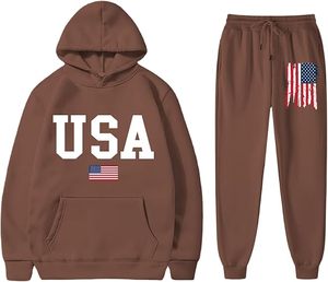 Ensemble de sweat-shirts à capuche avec drapeau américain, bleu marine, style national pour adultes, toutes saisons, vêtements promotionnels, impression sérigraphique - Product Image 2