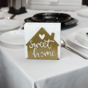 Moderno Organizador de Servilletas Metálico Sweet Home, Ideal para la Mesa de Comedor Familiar, Encimera de Cocina, Mesa de Café y Recepción de Invitados, de la India - Product Image 3