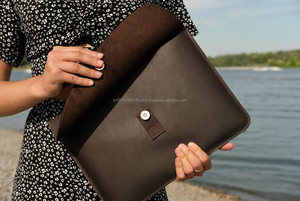 Buatan tangan Crunch kulit lengan Laptop kantor bahan PC penutup kerja bisnis Travel Messenger <span class=keywords><strong>Case</strong></span> Komputer kantong lengan tas - Product Image 5