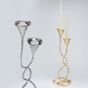 Brass Candelabra With Four Taper Candle <b>Holders</b> Elegant Home Decoration Gold Finish Durable Design - Product Image 4