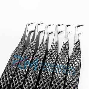 Pince à épiler antistatique en acier inoxydable noir RMI, pointe lisse, outils de maquillage professionnels, longueur 10 mm, extension de cils - Product Image 3