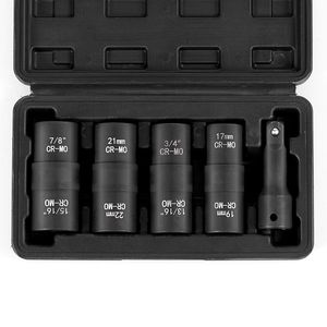 Set di Chiavi a Bussola per Dadi Ruota - Attacco da 1/2 Pollice, Metrico e SAE, a 6 Punte, 4 Misure Totali, in Acciaio CR-MO - Product Image 4