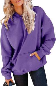 Sudadera Clásica de Invierno para Mujer, Tejida, con Capucha, Forro Polar Suave, Ligera, Cómoda, Ajuste Flexible, Diseño de Capucha Lisa, Estilo Urbano - Product Image 2