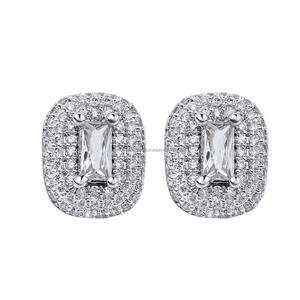Boucles d'oreilles élégantes en diamant Moissanite, en argent Sterling 925, bijoux de luxe pour femmes, cadeau de mariage - Product Image 1