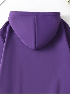 Sweat-shirt streetwear personnalisé à impression en relief pour femme, coupe oversize, en molleton épais mélangé, avec capuche - Product Image 2