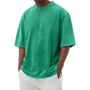 Camiseta de Algodón Morada Extra Grande para Hombre, Manga Corta, Cuello Redondo, Color Sólido, Estilo Casual, Tejido Jersey, Corte Regular - Product Image 4