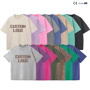 T-shirt unisexe surdimensionné 100 % coton avec logo personnalisé, haute qualité, vente en gros, pour homme, impression en relief, streetwear vierge - Product Image 1