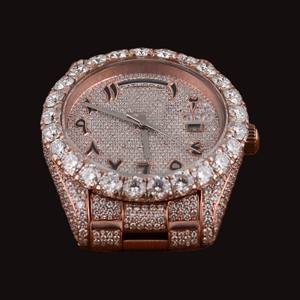 Reloj de Moda Hip-Hop para Hombre con Diamantes de Moissanita, Totalmente Cubierto de Piedras, Precio al por Mayor, Personalizado, con Números Arábigos y Funciones Automáticas - Product Image 2