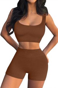 Conjunto Deportivo Personalizado al por Mayor para Mujer, Top Deportivo Sólido de Alta Calidad, Pantalones Cortos de Cintura Alta para Gimnasio y Fitness - Product Image 3