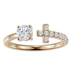 Joyería de Moda, Anillo de Compromiso y Boda, Joyería de Oro Amarillo de 14K, Anillo con Diamante Cultivado en Laboratorio - Product Image 1